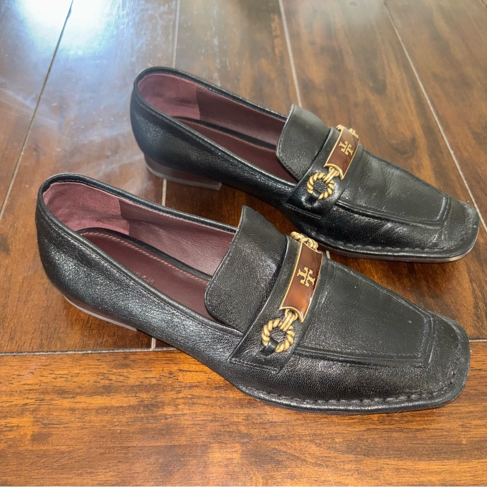 Tory Burch Women’s Perrine loafers Black Leather Size 7 1/2